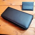 カーボンレザーカラーファスナーラウンドビッグウォレット（bs-88508）