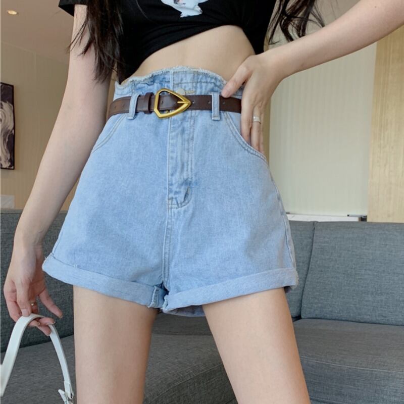 ショーツ レディーススタンダードスタイルハイウェストウェストルーズワイドレッグパンツ レトロ ブルマー ワイドパンツ ハンチェンe3007046374