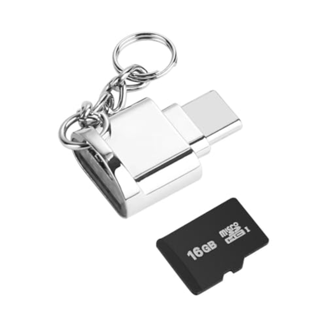 AXYO Type-C カードリーダー MicroSD カード対応 タイプC メモリーカードリーダー OTG 変換アダプタ 汎用 USB Type-Cポートのデバイスに対応 シルバー