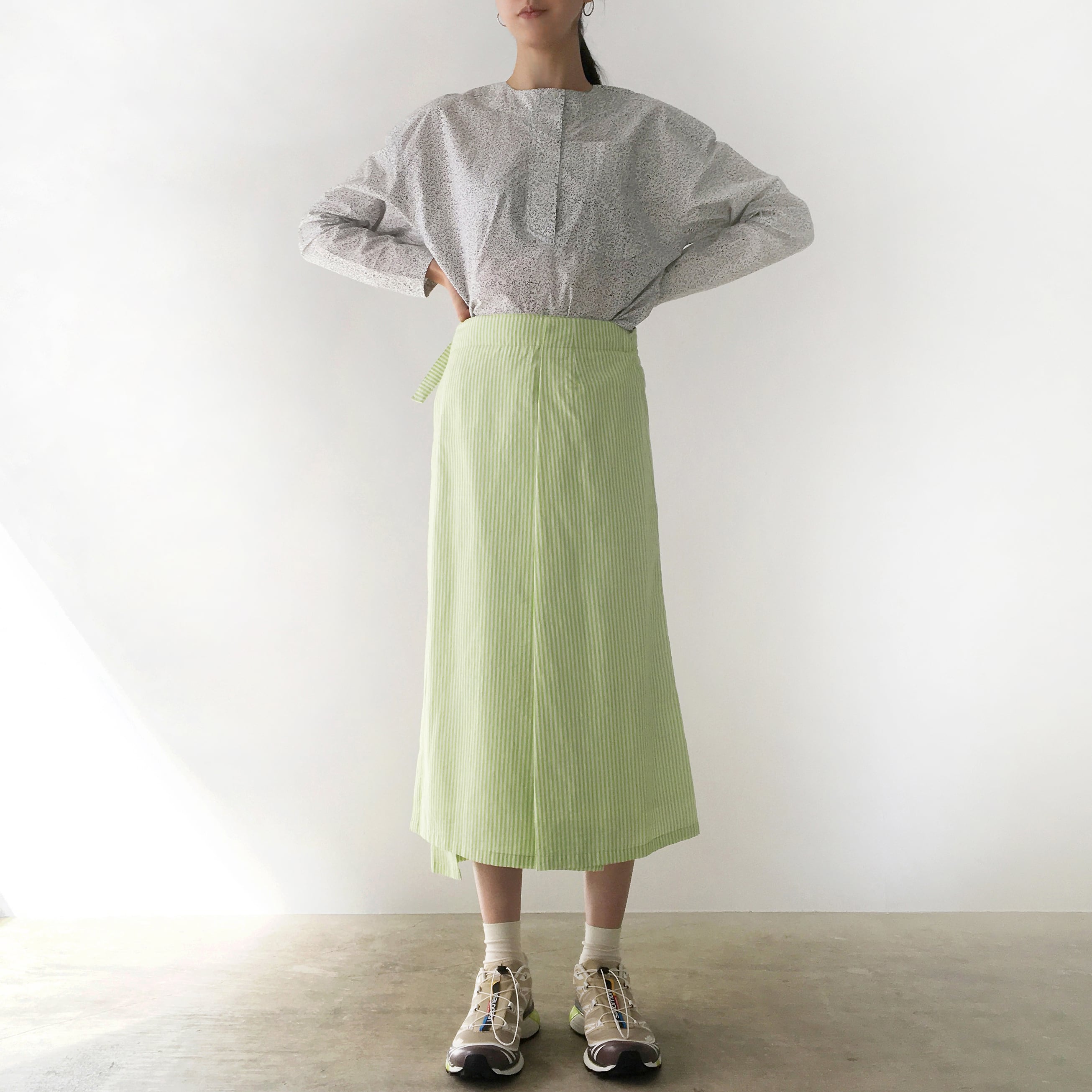 Wrapped Skirt "neon green stripe"