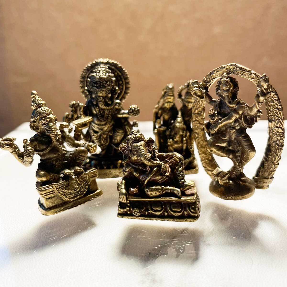 Brass Ganesha 手のりサイズ 真鍮の神様シリーズ ガナパティのポーズ