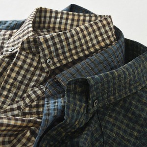 【M-3XL】Textured Check Short Sleeve Shirt / テクスチャード チェック 半袖 シャツ