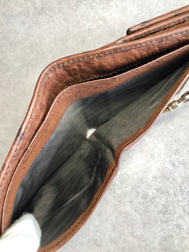 GUCCI グッチ ニュージャッキー 財布 ブラウン オーストリッチ  vintage ヴィンテージ オールド mazisp