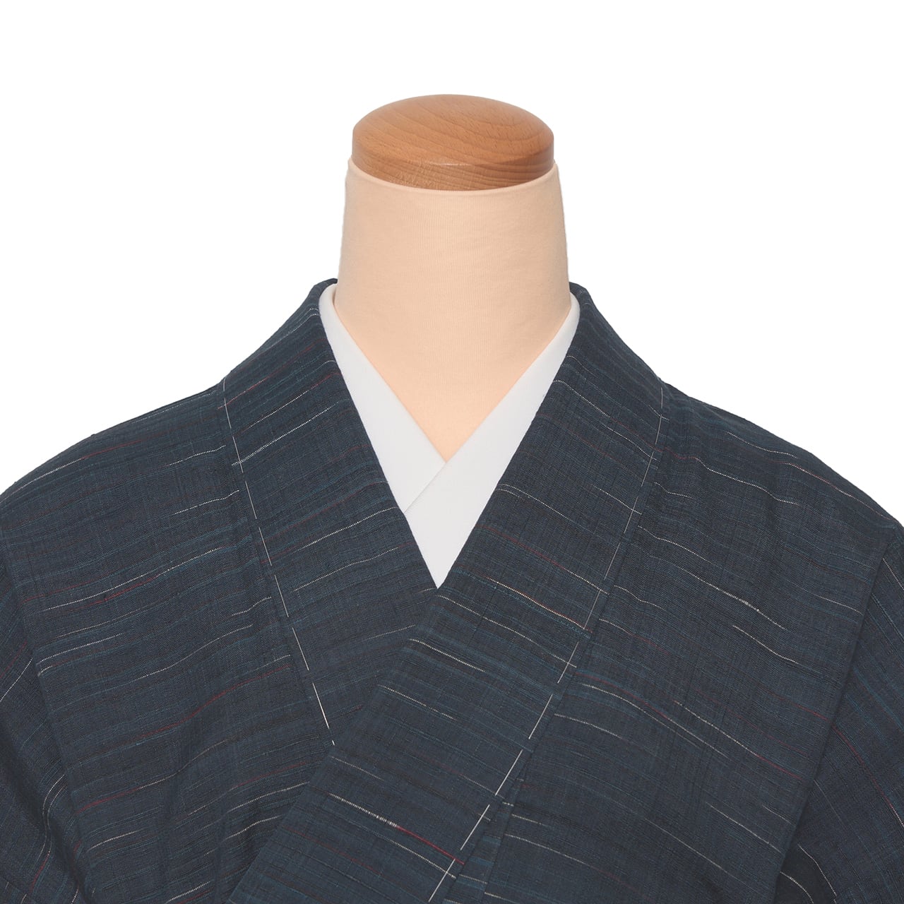 草木染別誂郡上紬 変り横縞模様 袷着物【お仕立て替え済】 | かわの屋