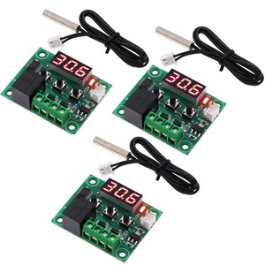 【特価処分】温度熱センサスイッチ XH-W1209 3個セット DC12V LED デジタルサーモスタット -50〜110℃ 温度制御コントローラーモジュール 防水センサープローブ付