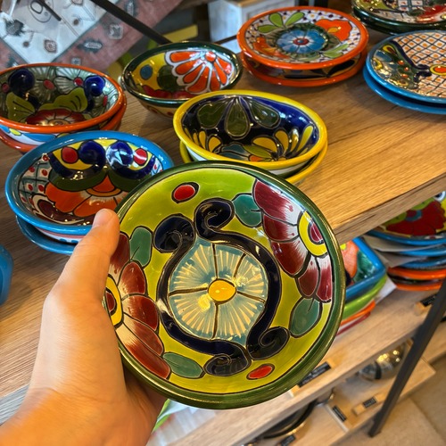 Mexicco Guanajuato ware Mini b owl Green 2type　メキシコ　グ アナファト焼　ミニボウル　グリ ーン　全2種　小鉢　ヨーグルト 　サラダボウル　メキシコ料理　