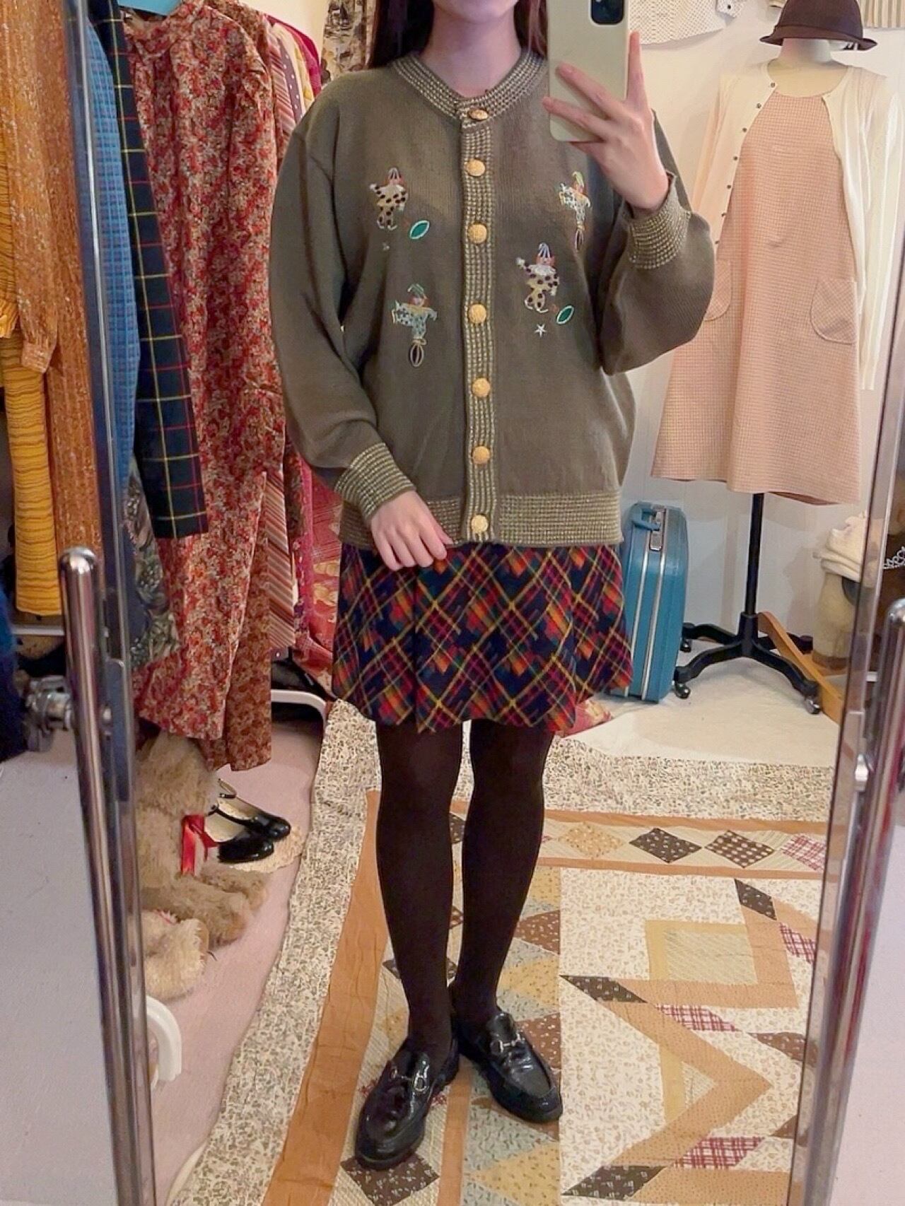 pierrot gold button knit cardigan