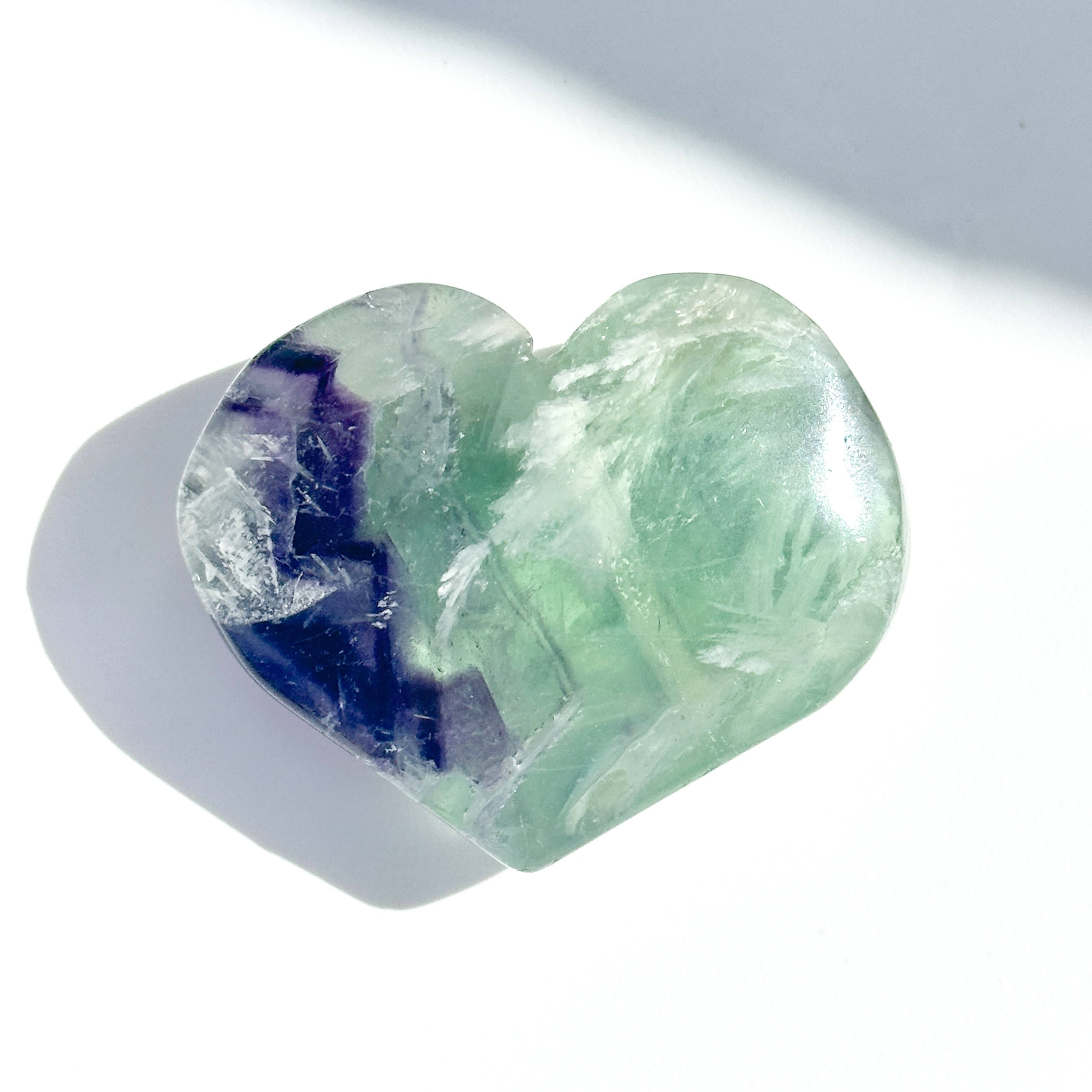 エンジェルフェザーインフローライト ハート 天然石 置物 握り石 エンジェルフェザーフローライトハート 31◇ Angel Feather Fluorite