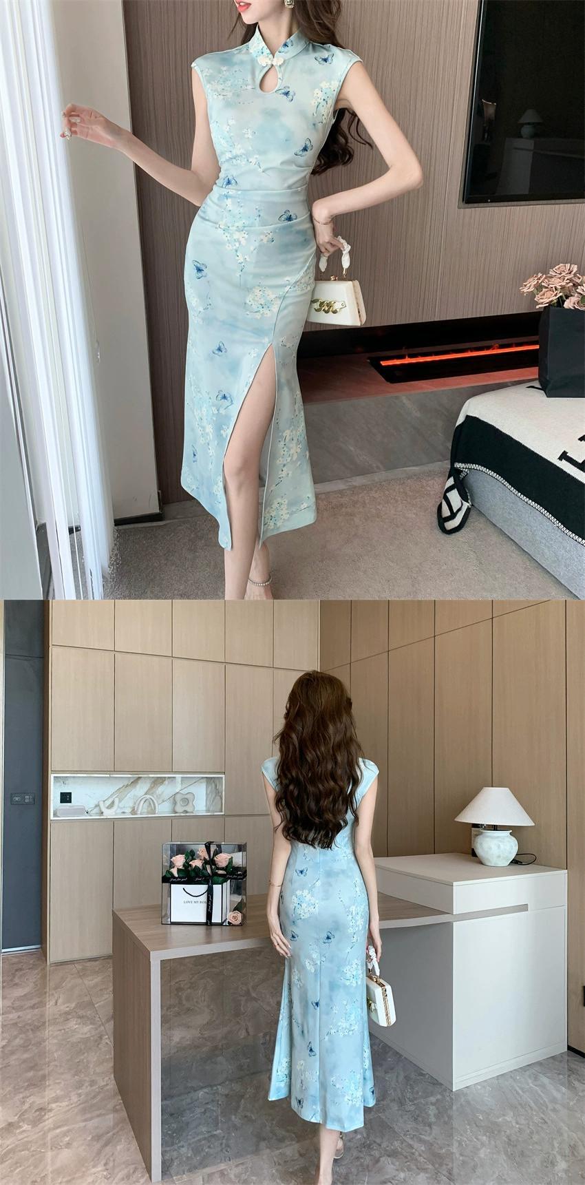 中国風の改善されたチャイナドレス女性 2024 夏の新スタイルクリ