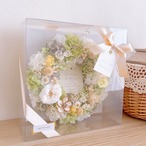 やさしい彩りに想いをのせて＊バラと小花のメッセージ入りリース 【グリーン】