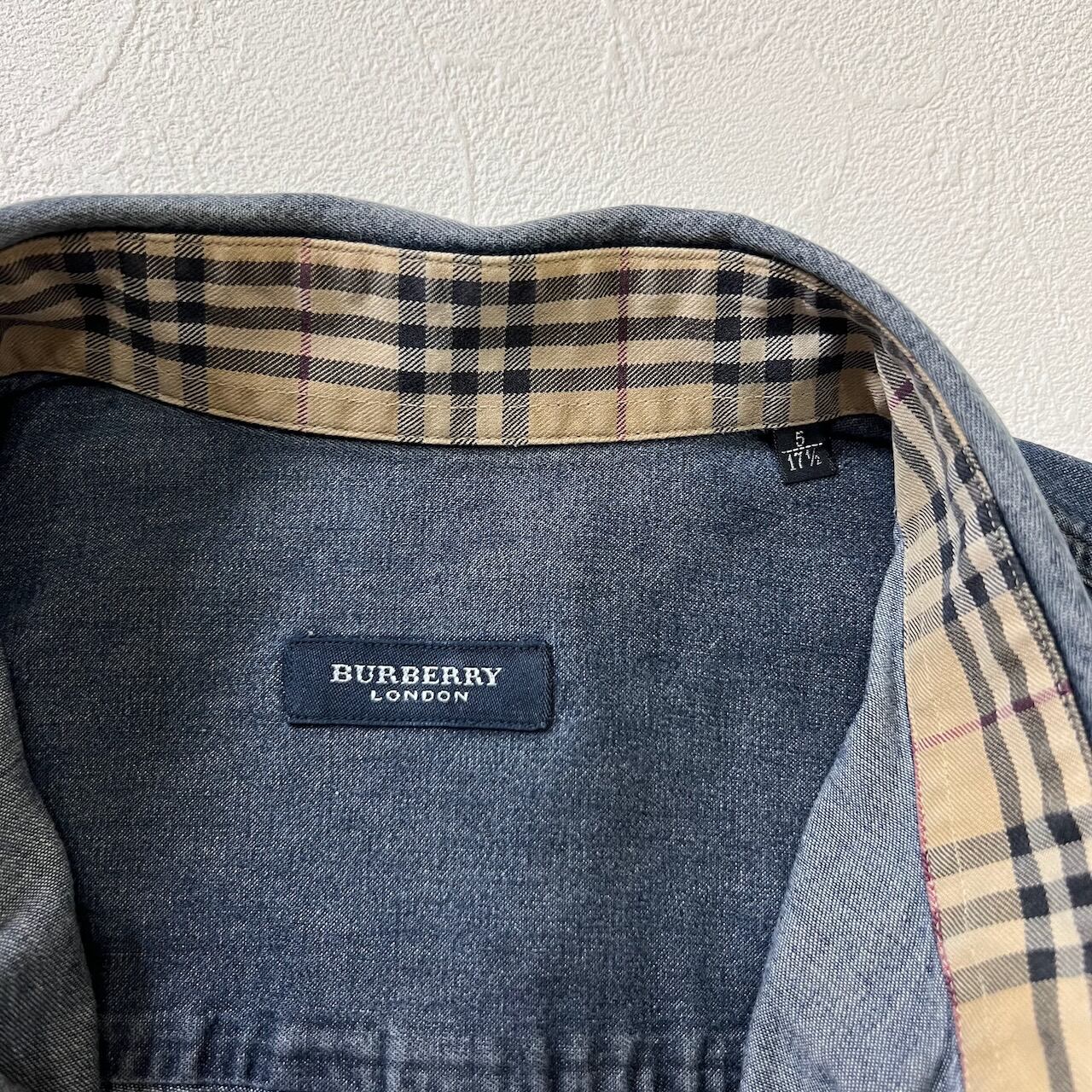 90s BURBERRY LONDON デニムシャツ バーバリー 長袖シャツ 古着 | RUFFY