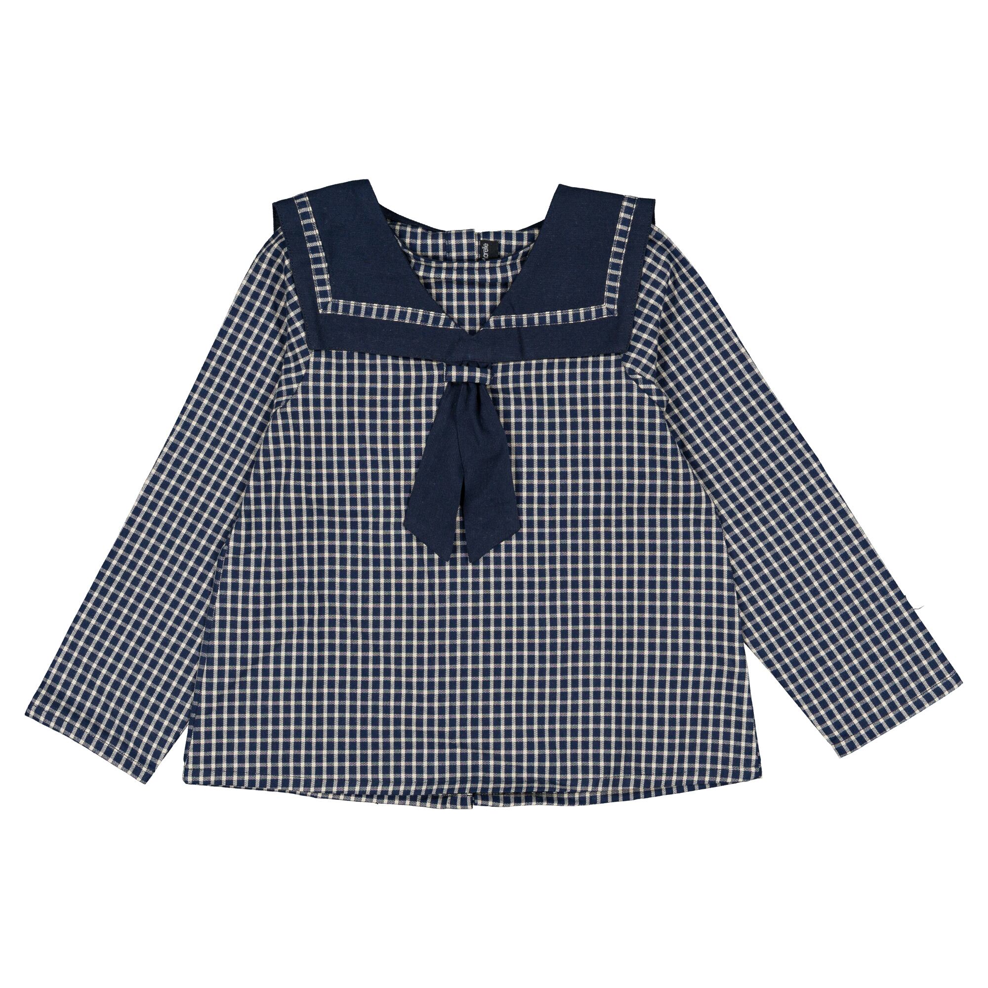 【予約・特典あり】Maison Marelle / Blouse CHOISY - blue &ecru check / 12m~5Y