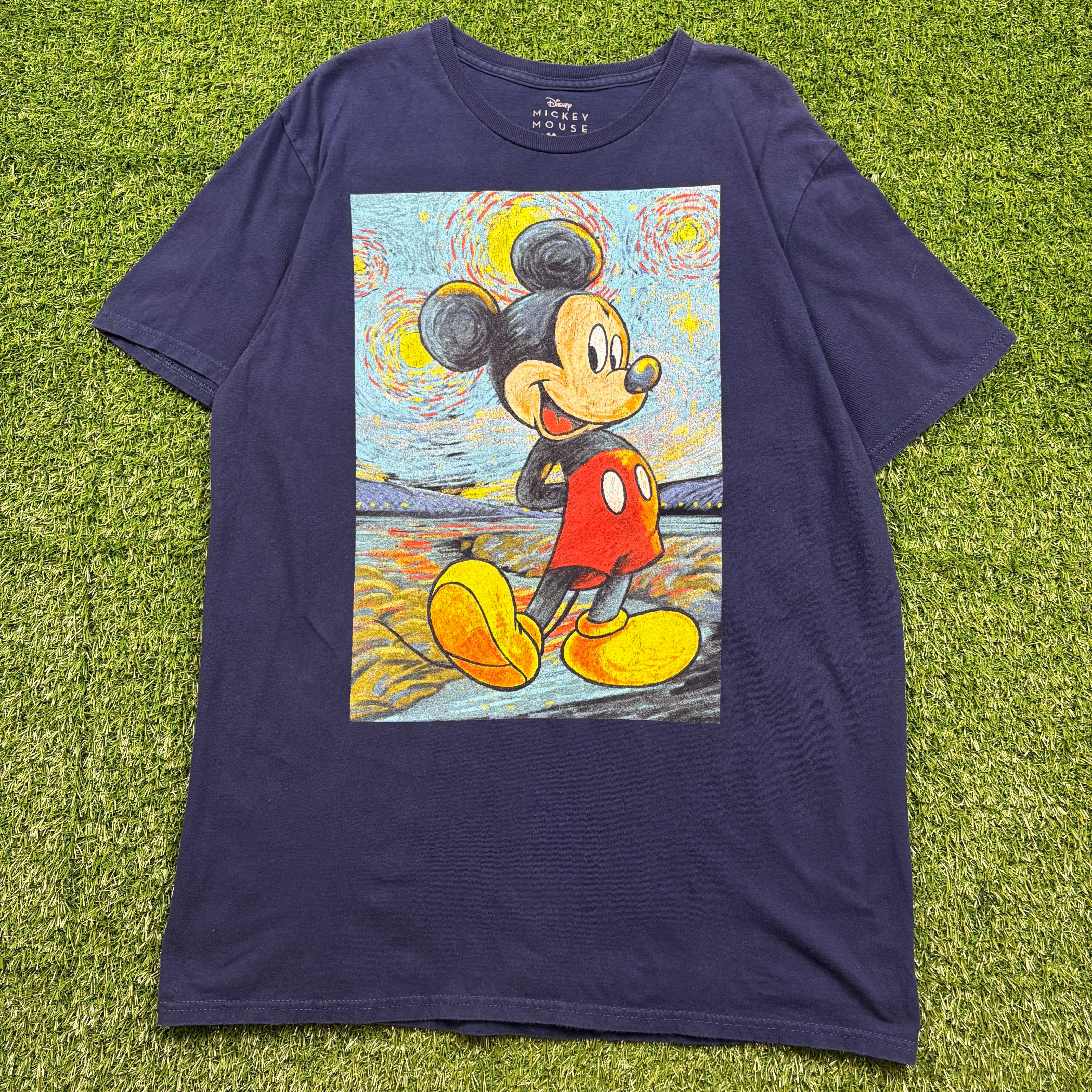 激レア 80s 黒人ミッキーマウス ビンテージ Tシャツ 日焼けミッキー(白