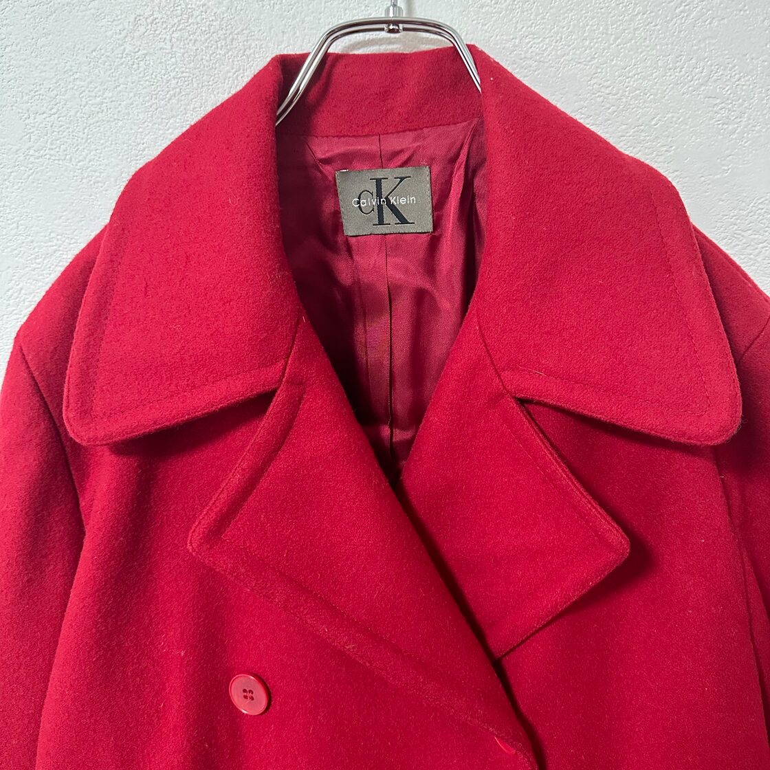 Calvin Klein/カルバンクライン☆90s☆Pコート/ピーコート☆レッド/赤  