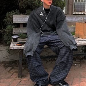 ショートワイドヴィンテージ調スウェット　1109