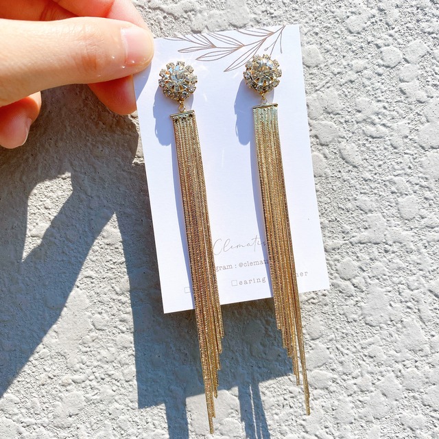 ◇T-2 タッセルチェーンピアス