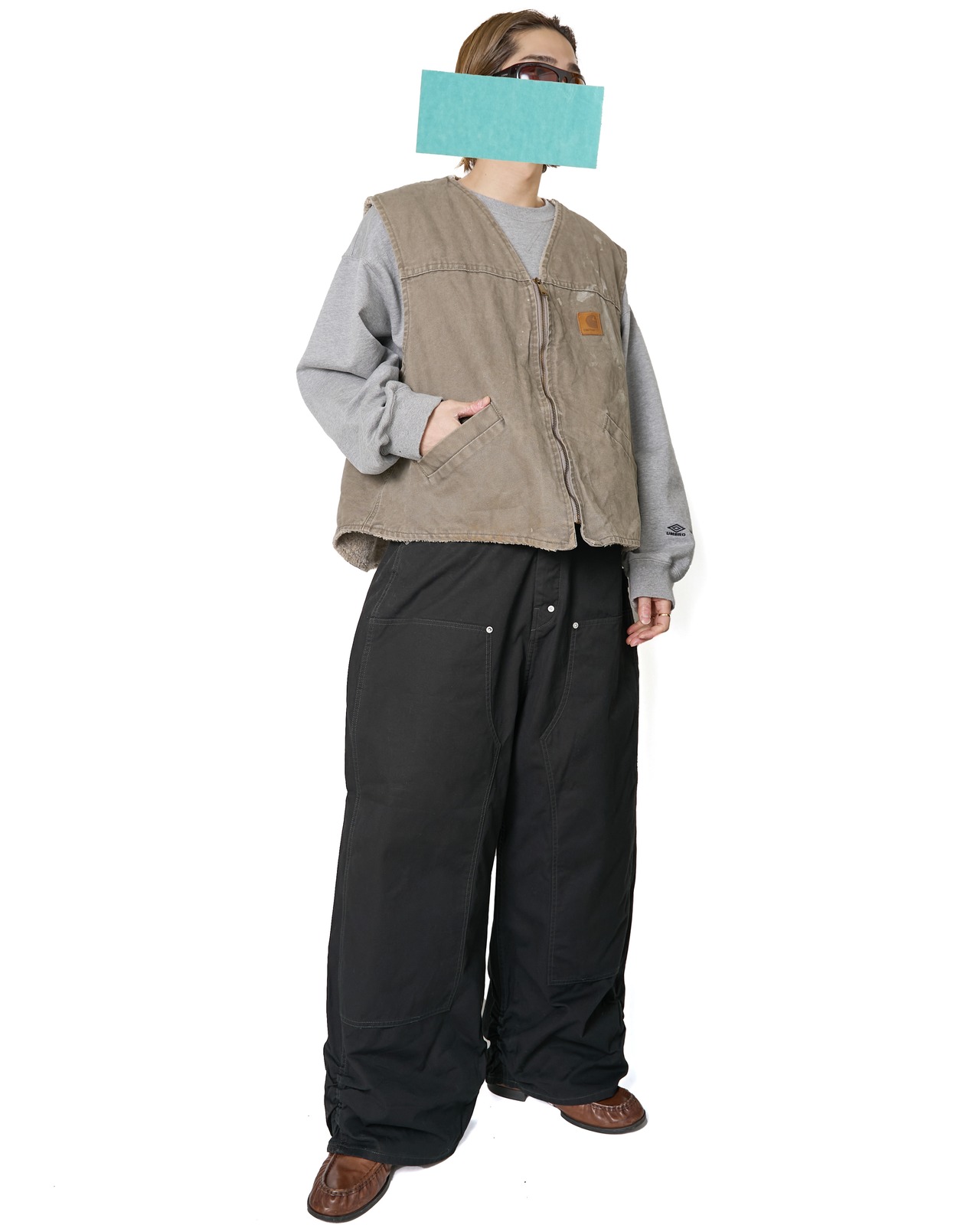 refomed "FRESH MAN DOUBLE KNEE PANTS〔BLACK〕"