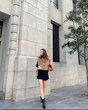 side ribbon fur vest beige
