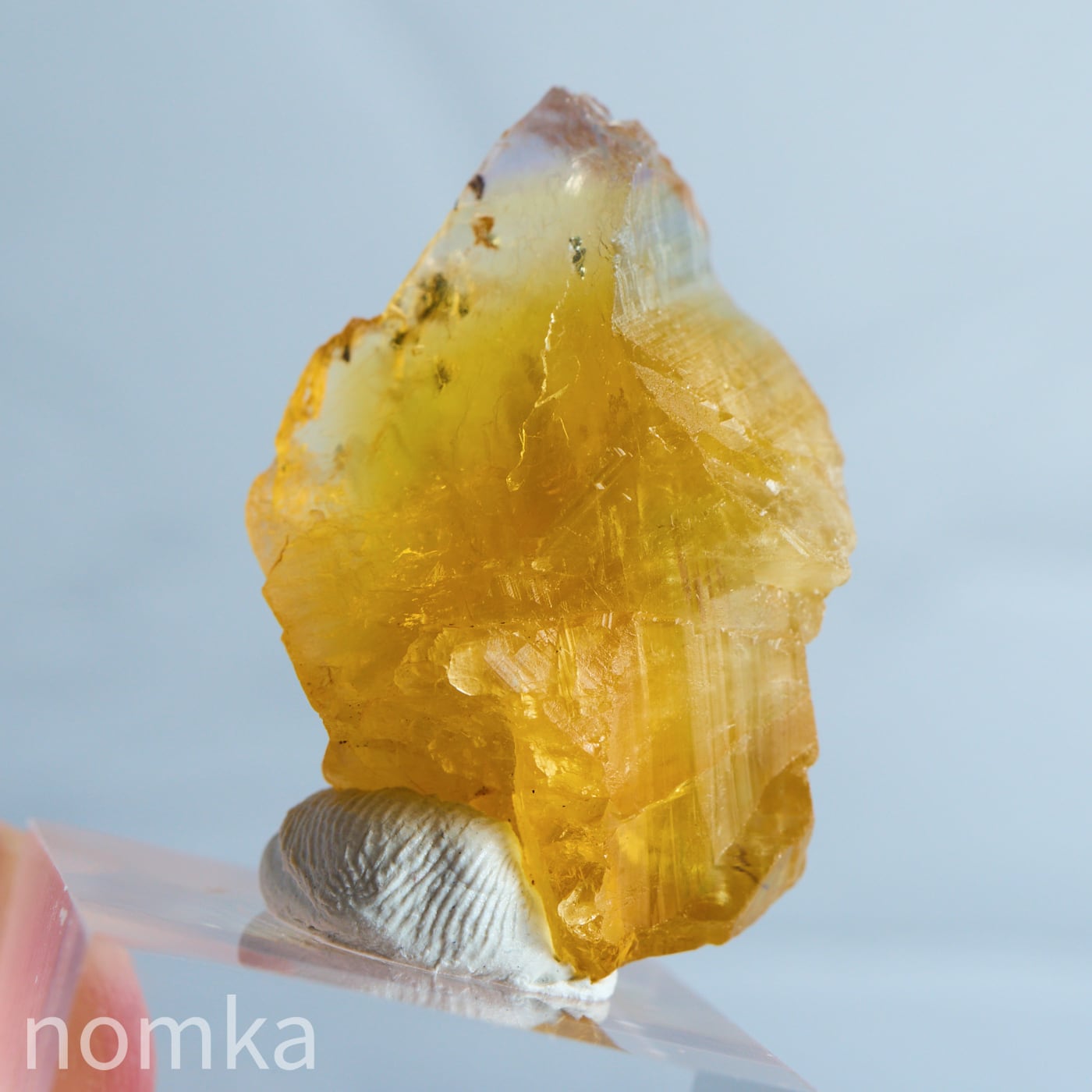 イエローフローライト台付原石【フランス産 / 約11.78g / アクリル