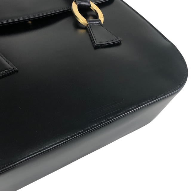 Christian Dior クリスチャン ディオール トートバッグ ブラック ロゴ オーバル レザー vintage ヴィンテージ オールド ye2nnm