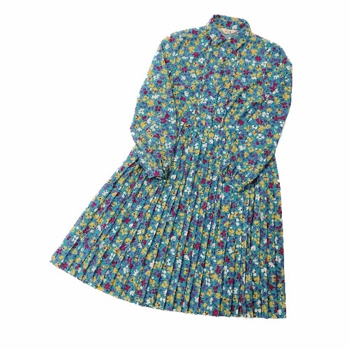 80s ワンピース(水色×お花)