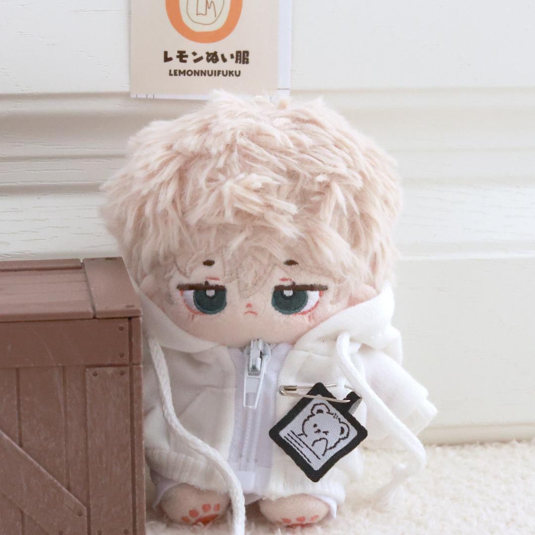 10cm ぬいぐるみ服 着せ替え お出かけ ジャージセット 激かわ 白 ぬい