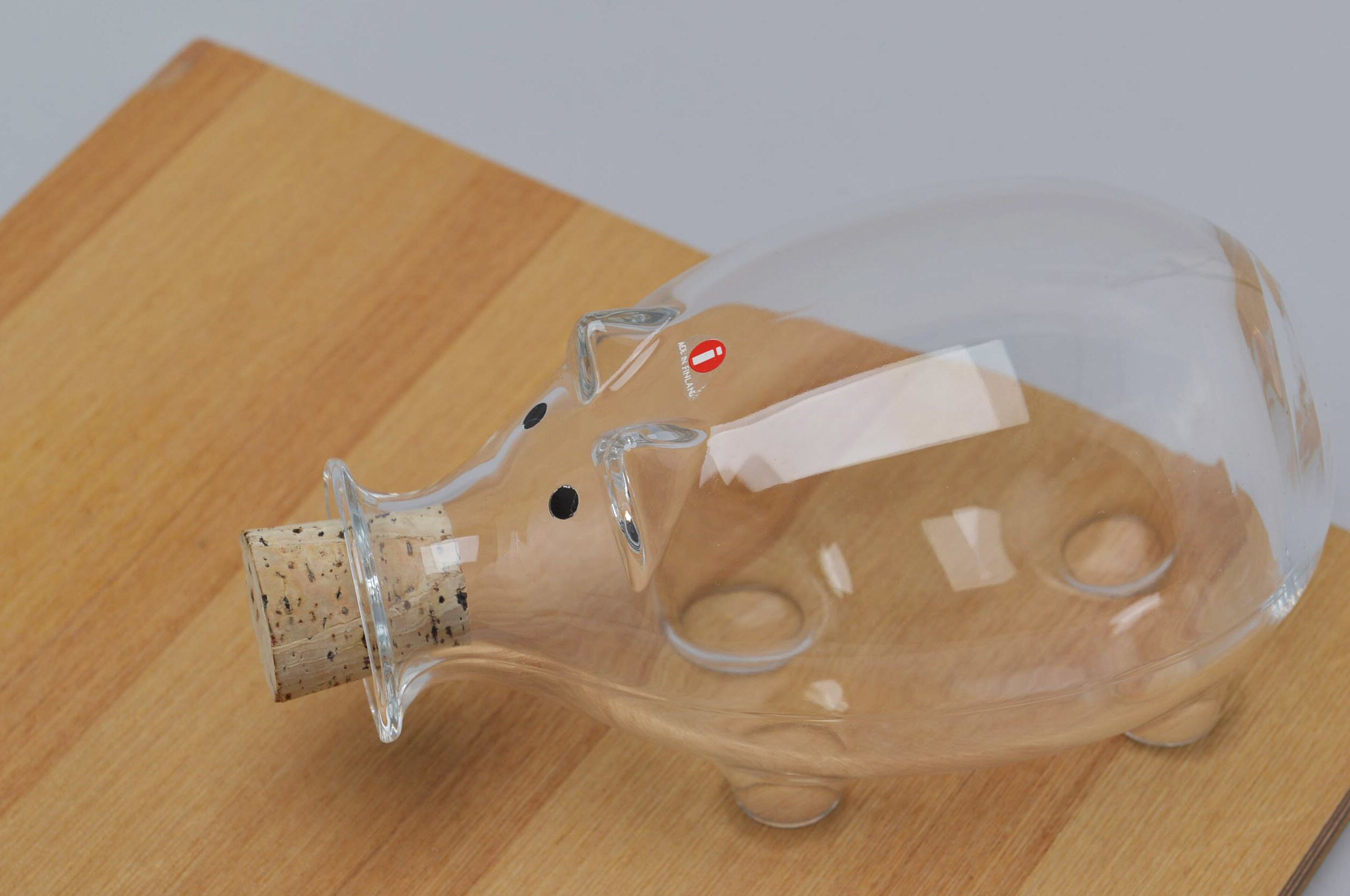  Pig Jar ブタ　ガラス　1970年〜80年代 iittala Pig Jar イッタラ ブタのガラス製ジャー ビンテージ 1970年