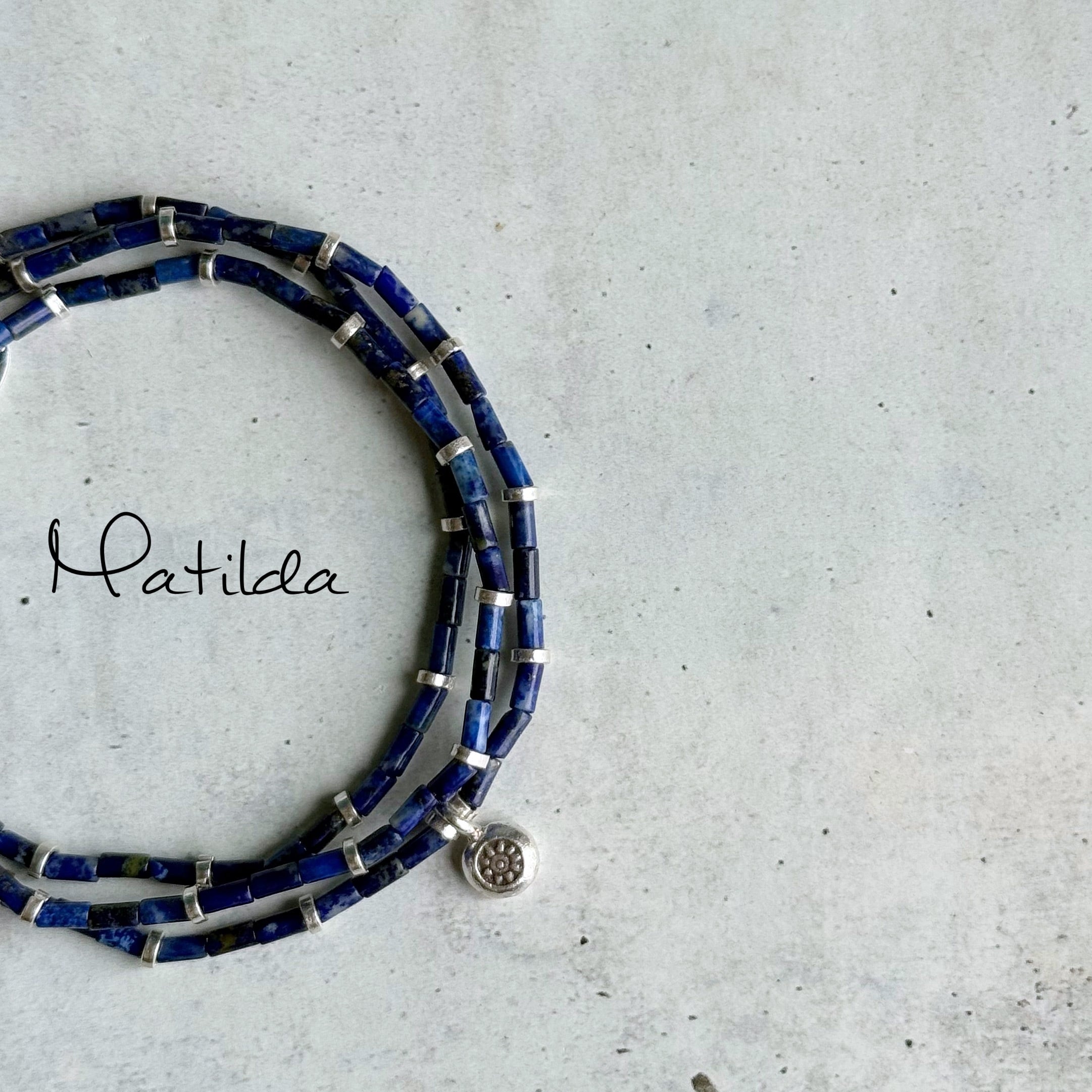 【再販】2way bracelet(ラピスラズリ×カレンシルバー)