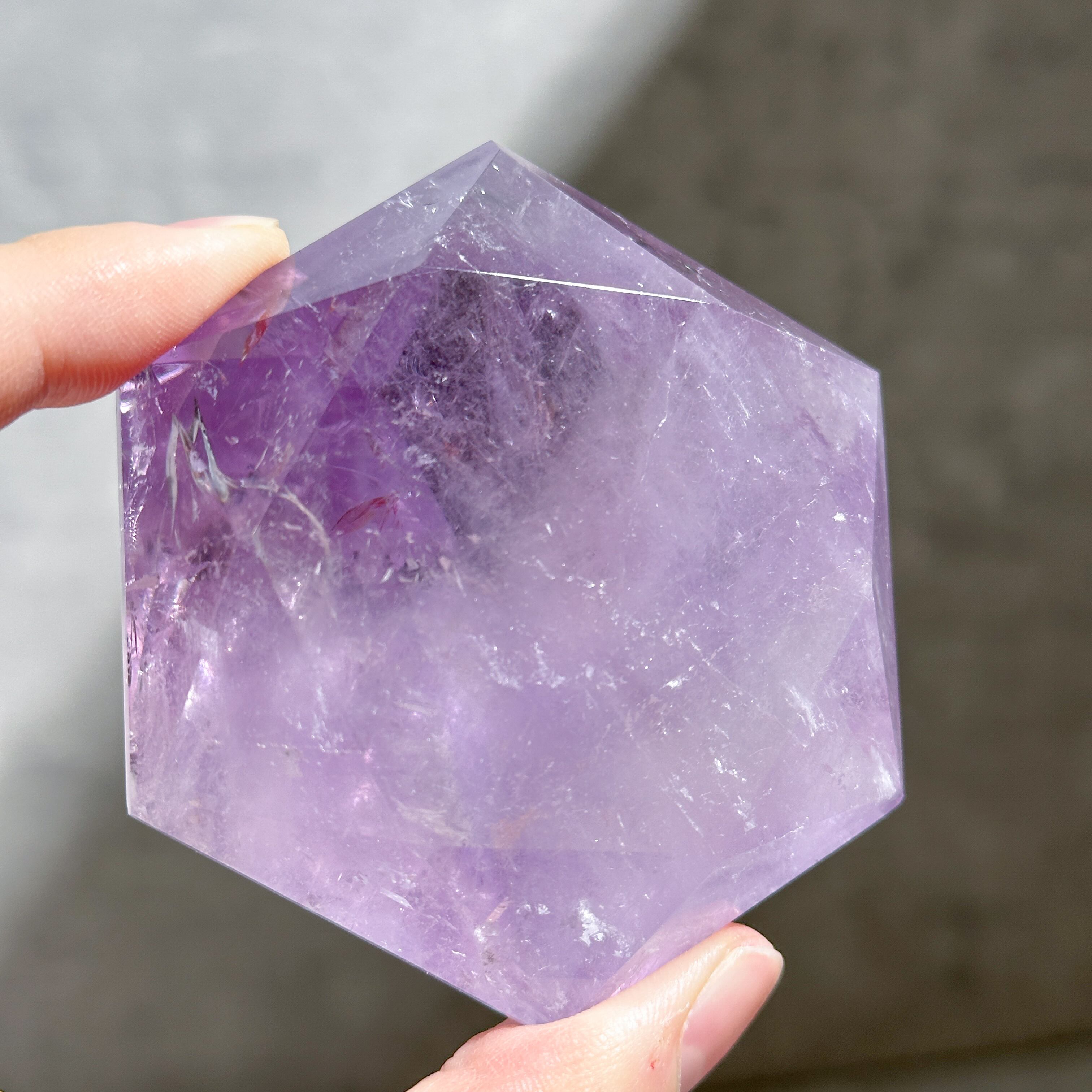 虹◎ファントムアメジスト ダイヤモンドカット32◇Amethyst Diamond