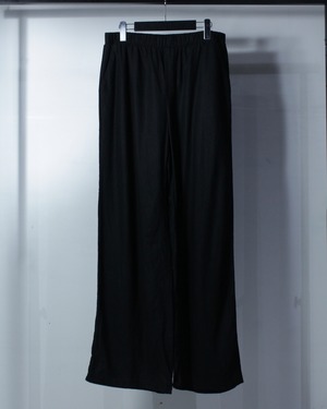 【Caka BLACK】Linen × Rayon Fabric Vintage Easy Wide Pants