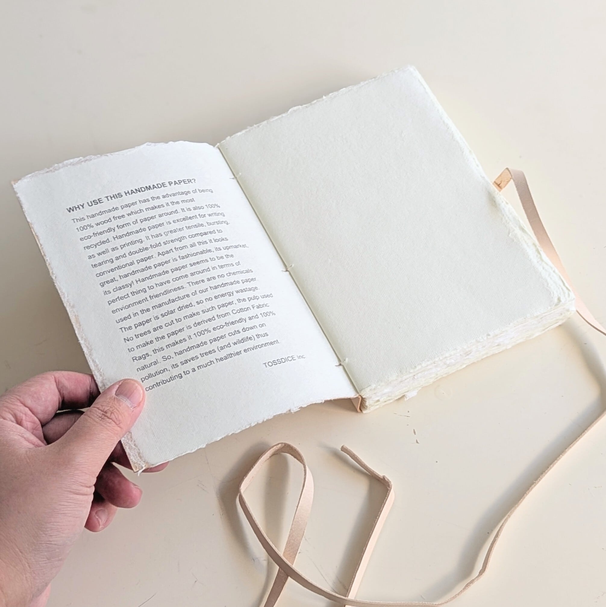 LEATHER COVERED HANDMADE PAPER NOTE | BamBooks the Heritage