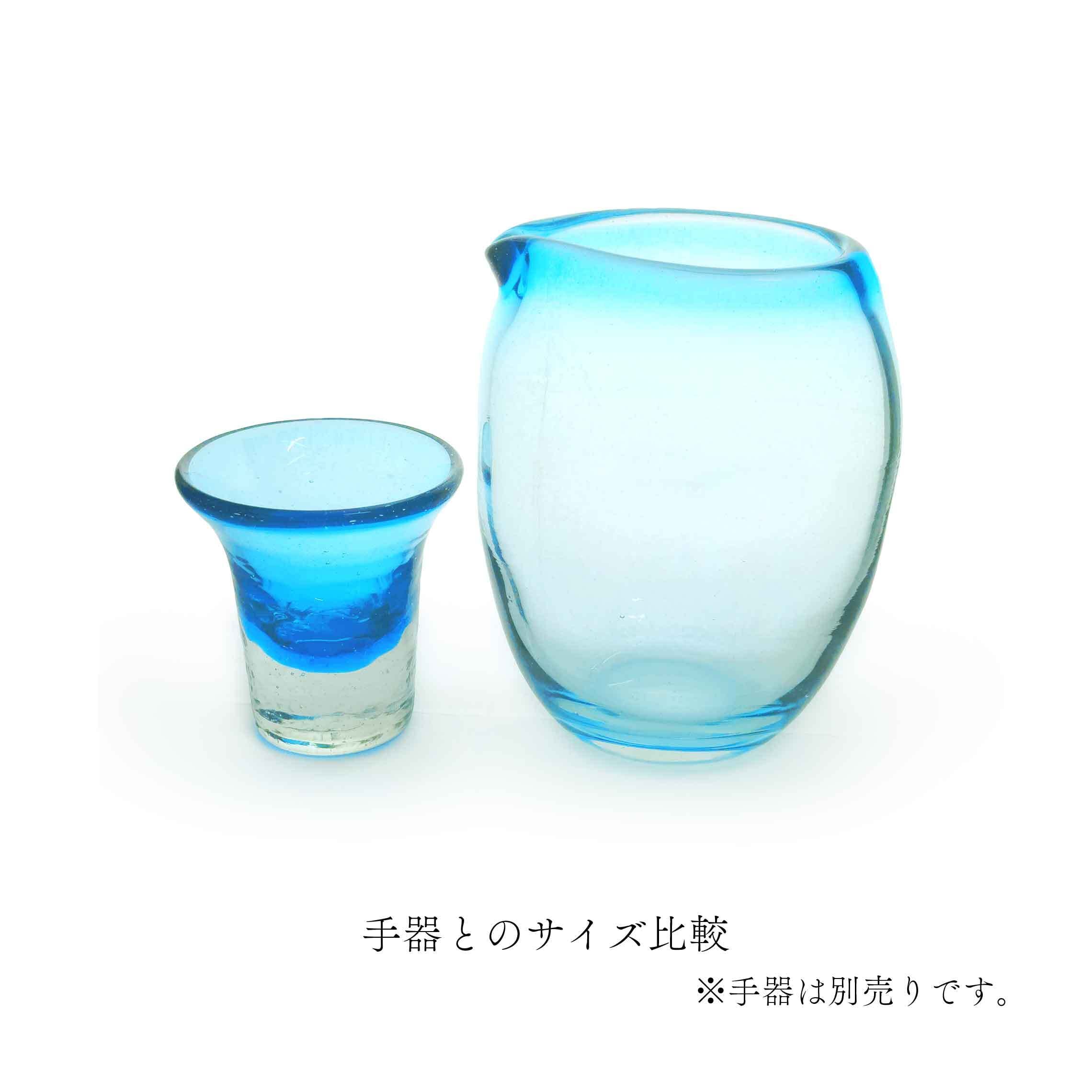 ガラス工房清天】おちょこ 水色 [琉球ガラス] | 【琉球ガラス】と