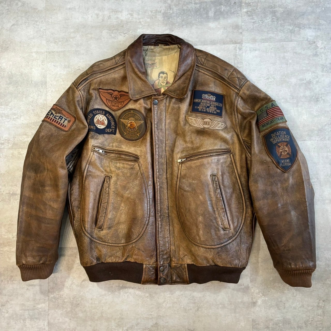 BENCAT 80s レザージャケット ボマージャケット No.1582