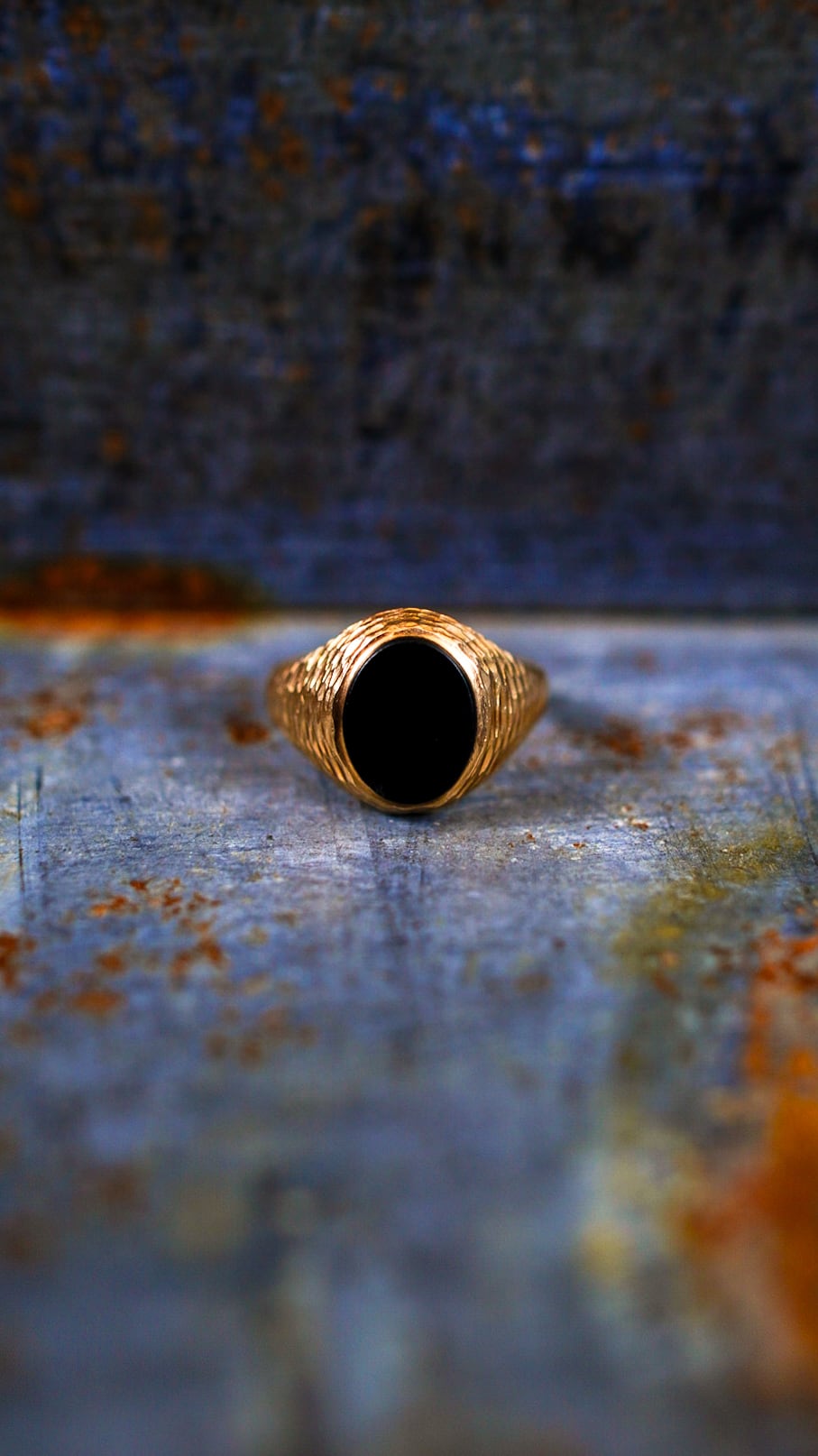 1980】U.K. VINTAGE 9ct イエロー ゴールド シグネット リング 《9金 