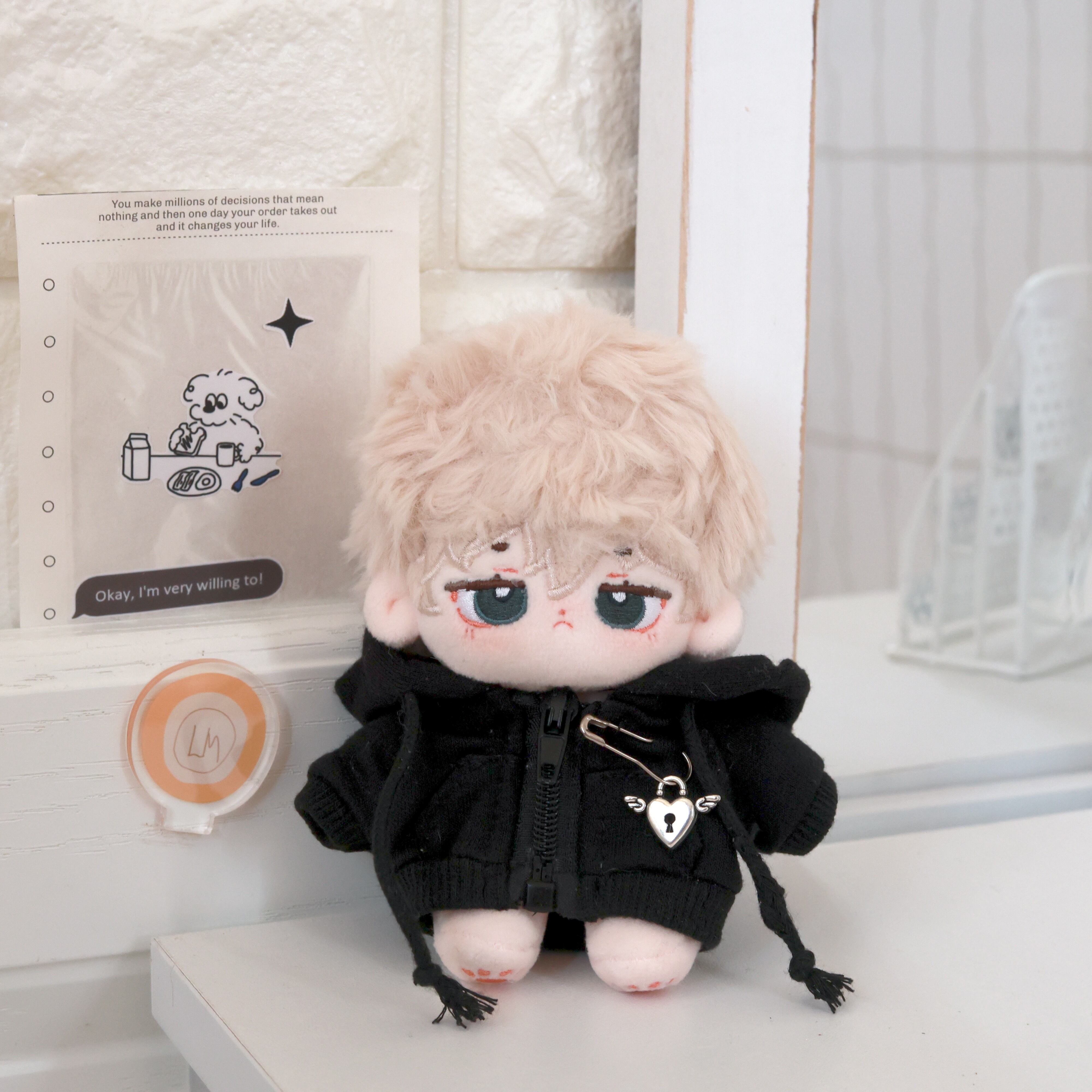10cm 着せ替え ぬいぐるみ服 ちびぬい ハート パーカー 推し活 推し