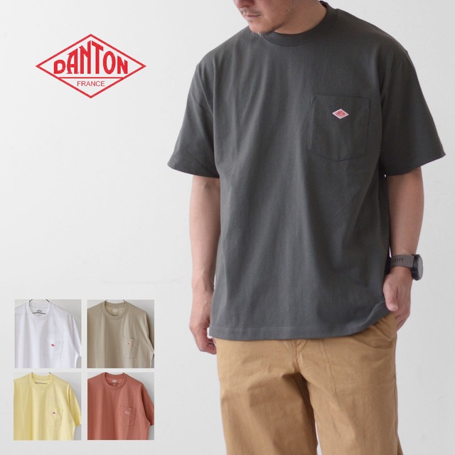 c[ダントン] M POCKET T-SHIRT SOLID [DT-C0198TCB-S] ポケットTシャツソリッド・コットンTシャツ・ルーズフィット・ルーズTシャツ・ビックTシャツ・無地・MEN'S [2024SS]