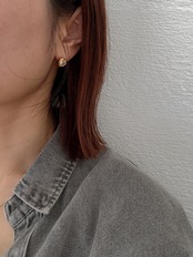 ハートビジューピアス