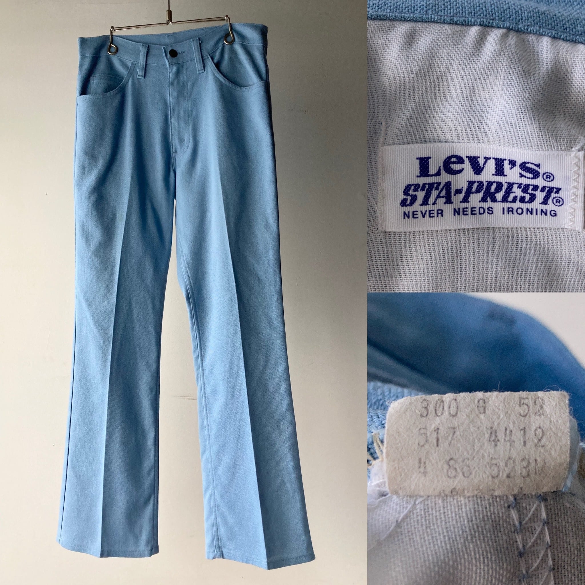 80's Levi's STA-PREST 517 スカイブルー W30 L30【0716A63 80's Levi's STA-PREST 517 スカイブルー W30 L30【0716A63