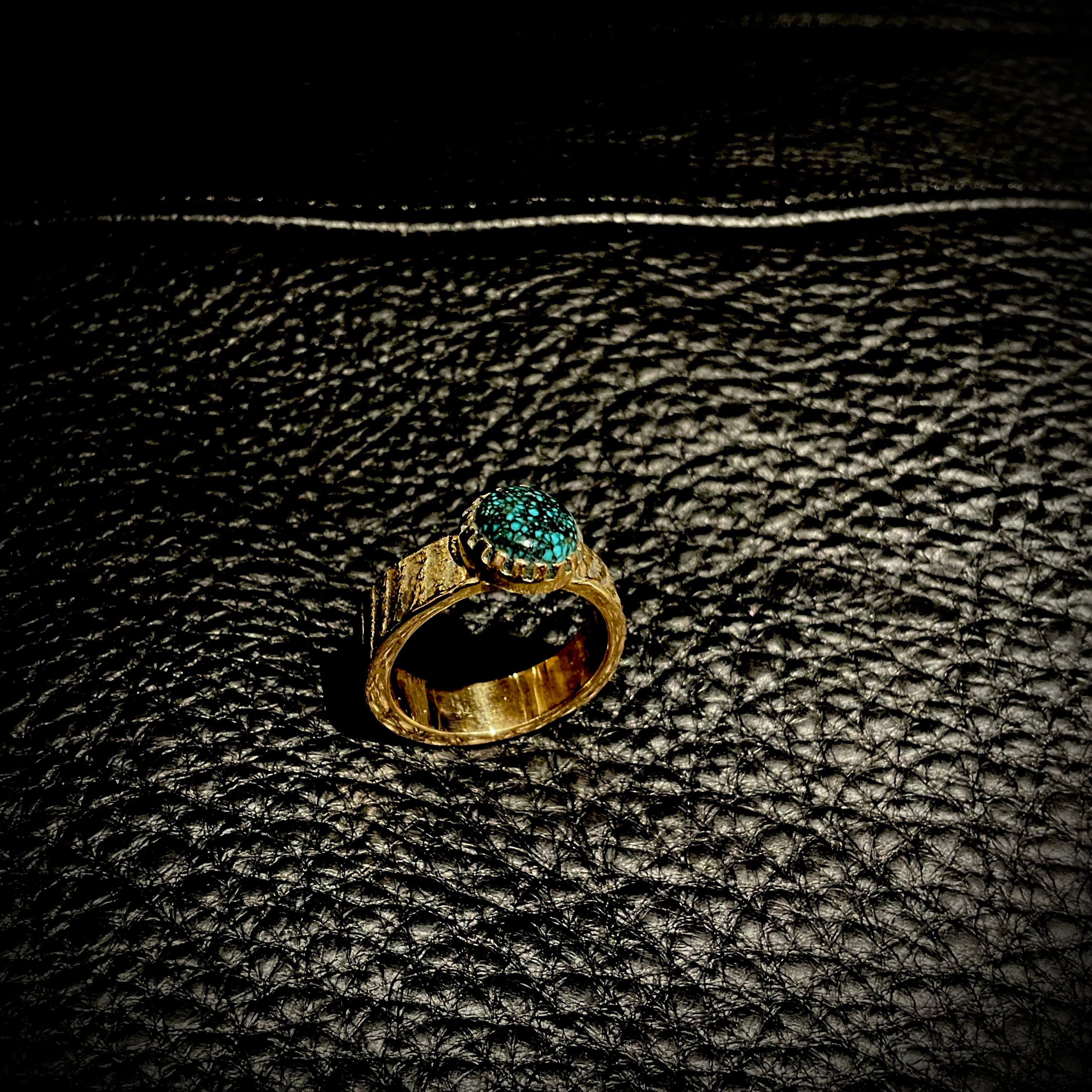 WHEEL WORKS Lander Blue turquoise 18K Gold Ring