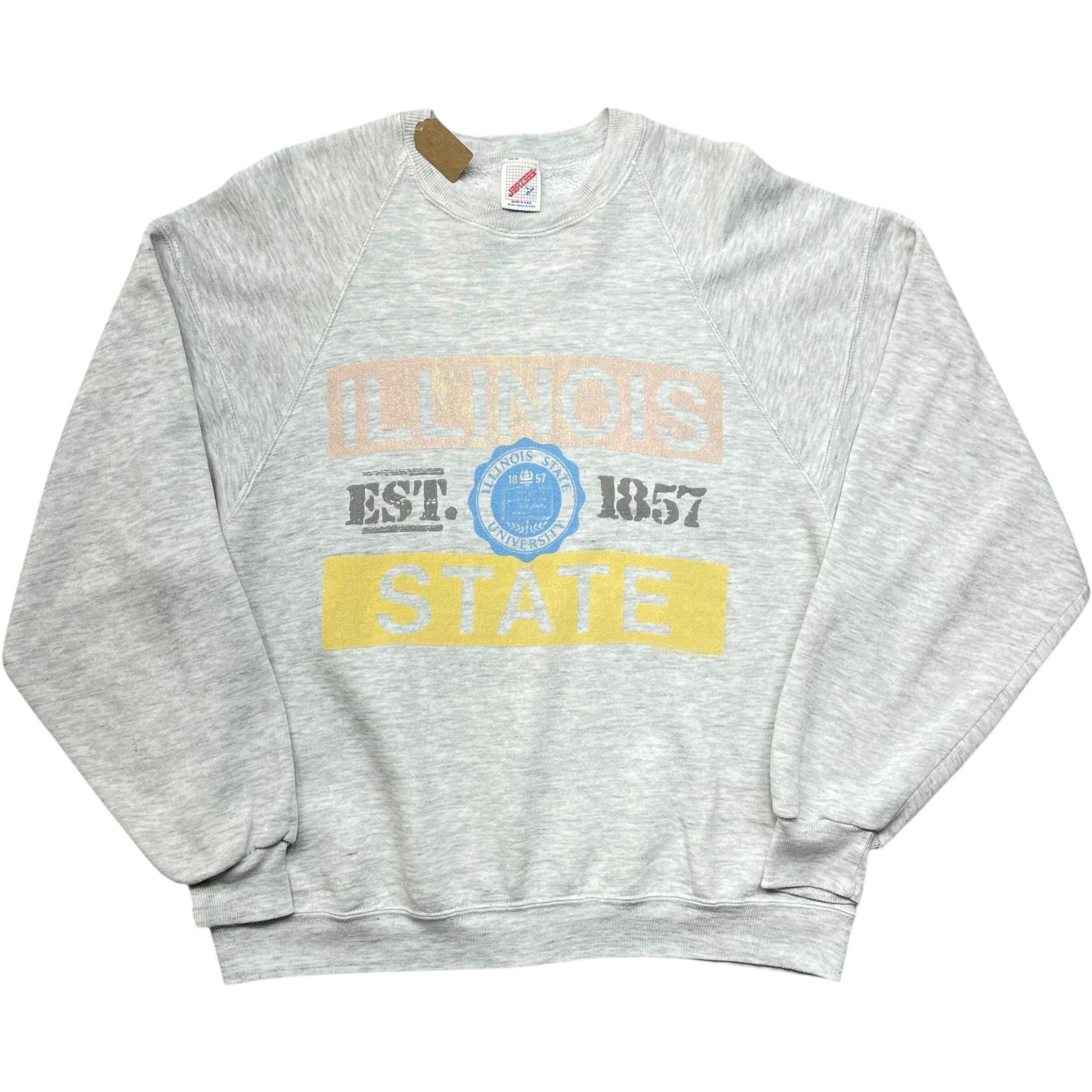 《L》 JERZEES ジャージーズ スウェット イリノイ州立大学 プリント グレー USA製 90年代 vintage no.5658