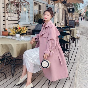 【送料無料】 トレンチコート スプリングコート 無地 パステルカーラー シンプルデザイン ロング丈 体系カバー フェミニン系 エレガント系 きれいめ 大人可愛い  20代 30代 ボタン 春 レディースファッション 可愛い お出かけ 女子会 デイリーユース お茶会 お呼ばれ