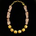 Pink & gold beads necklace