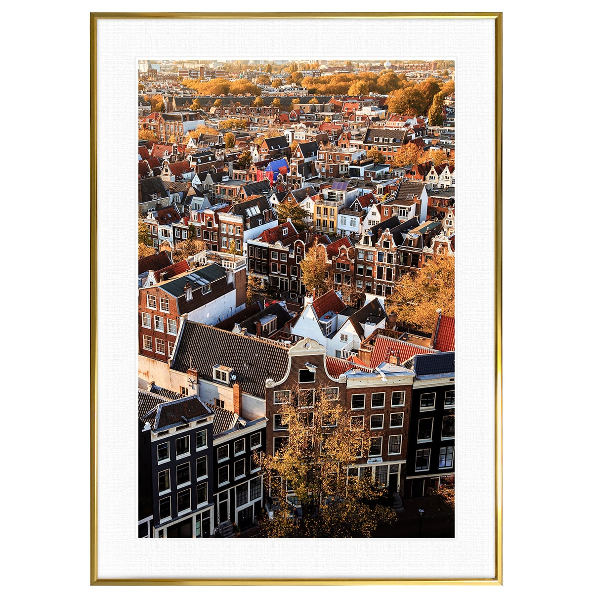 秋写真  紅葉に染まるオランダ アムステルダム インテリア アートフォトポスター額装 AS2999