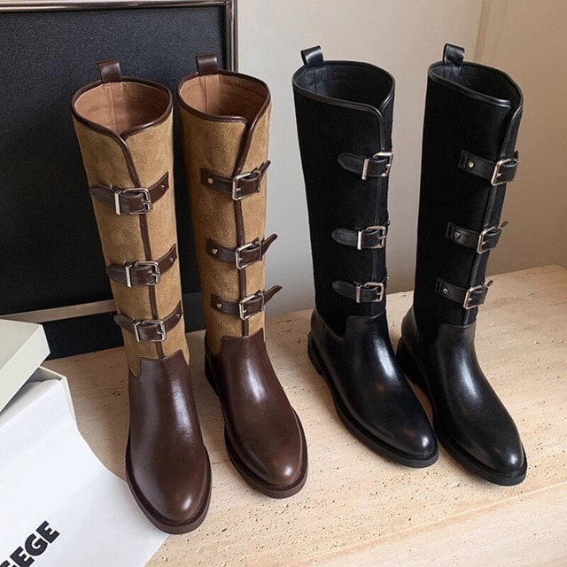 【34-40】Vintage style long boots　M088