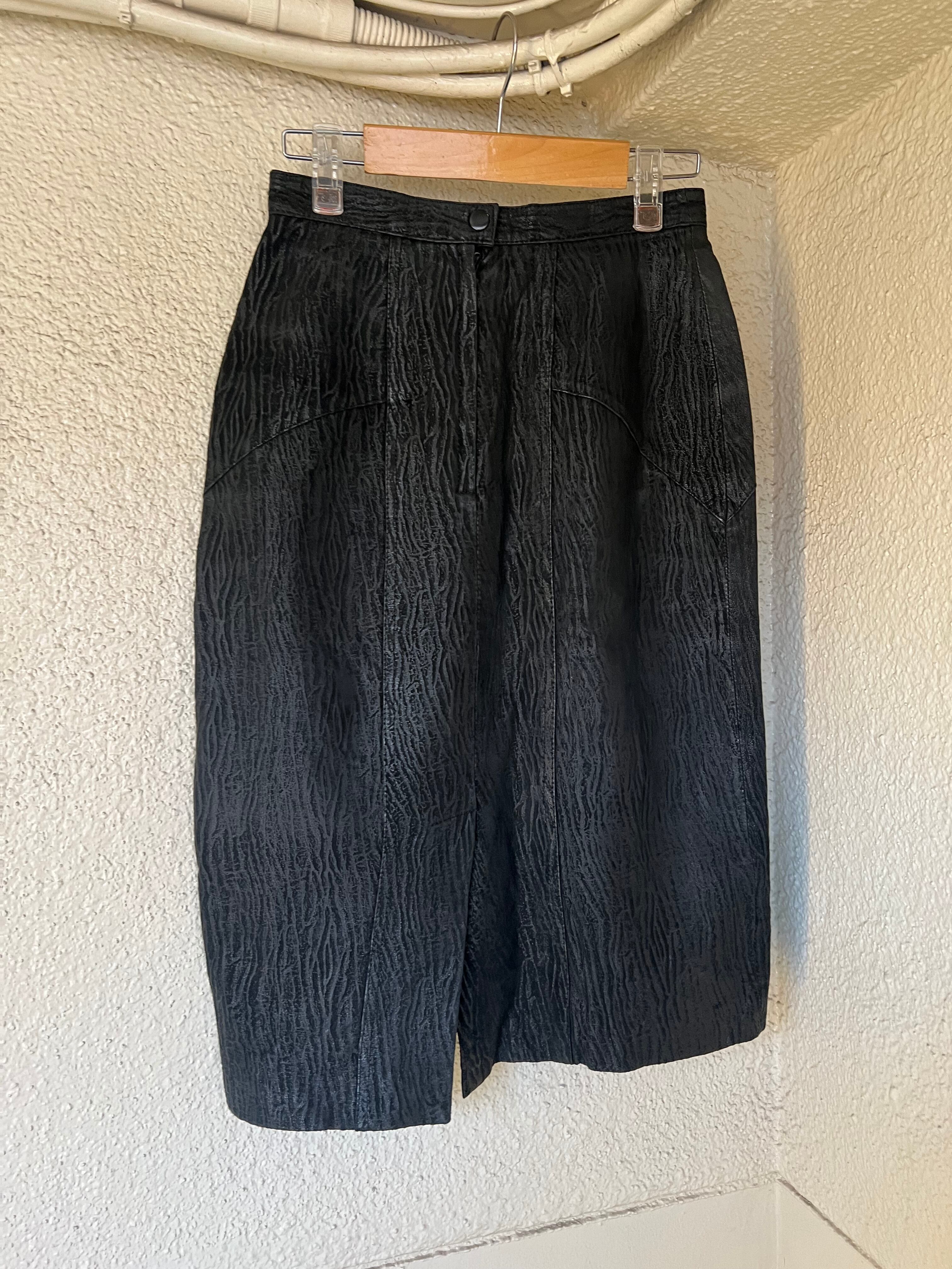 80s black leather skirt ( ヴィンテージ ブラック レザー スカート