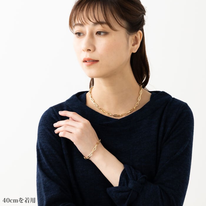 約60cm】 ペーパークリップ ネックレス チェーン 幅約5.0mm K18 約60cm】 ペーパークリップ ネックレス チェーン 幅約5.0mm K18