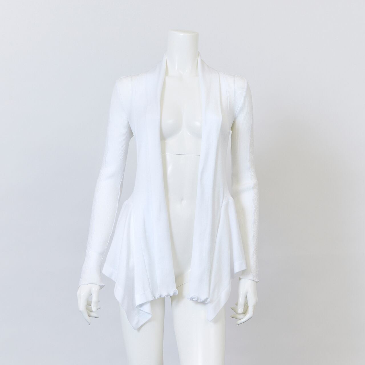 カーディガン/袖レース/春夏/＜ホワイト・ネイビー＞コットンNo.409722  