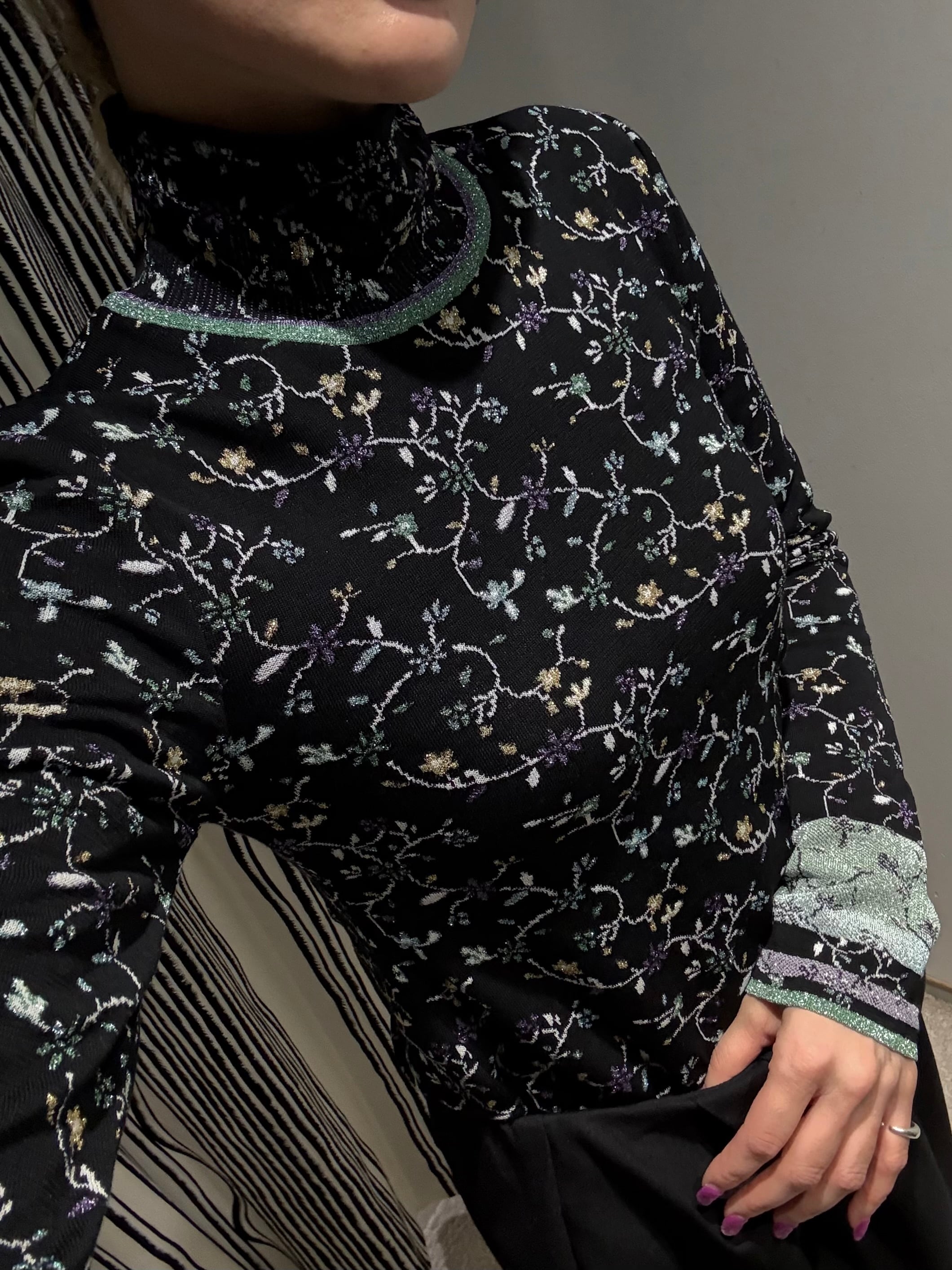 26SS】Mame Kurogouchi マメ クロゴウチ / Floral Motif Glitter High