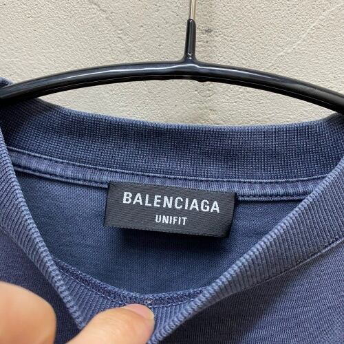 BALENCIAGA バレンシアガ カレッジロゴプリントTシャツ ネイビー系 