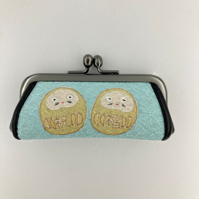 手描き友禅印鑑ケース「だるま」（黄）